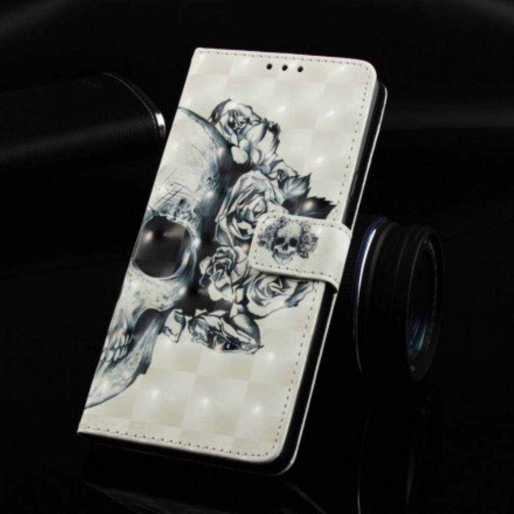 Lederhüllen Für Samsung Galaxy S10e Blumenschädel