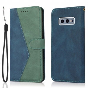 Lederhüllen Für Samsung Galaxy S10e Zweifarbiges Kunstleder-dreieck