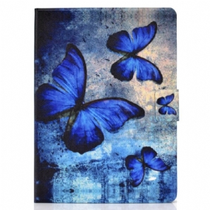 Flip Case Für iPad Air (2024) Blaue Schmetterlinge
