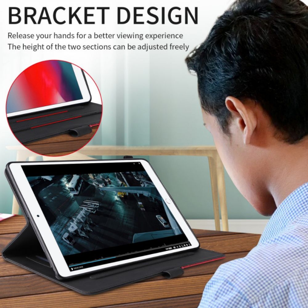Lederhüllen Für iPad Air (2024) Zweifarbiges Design