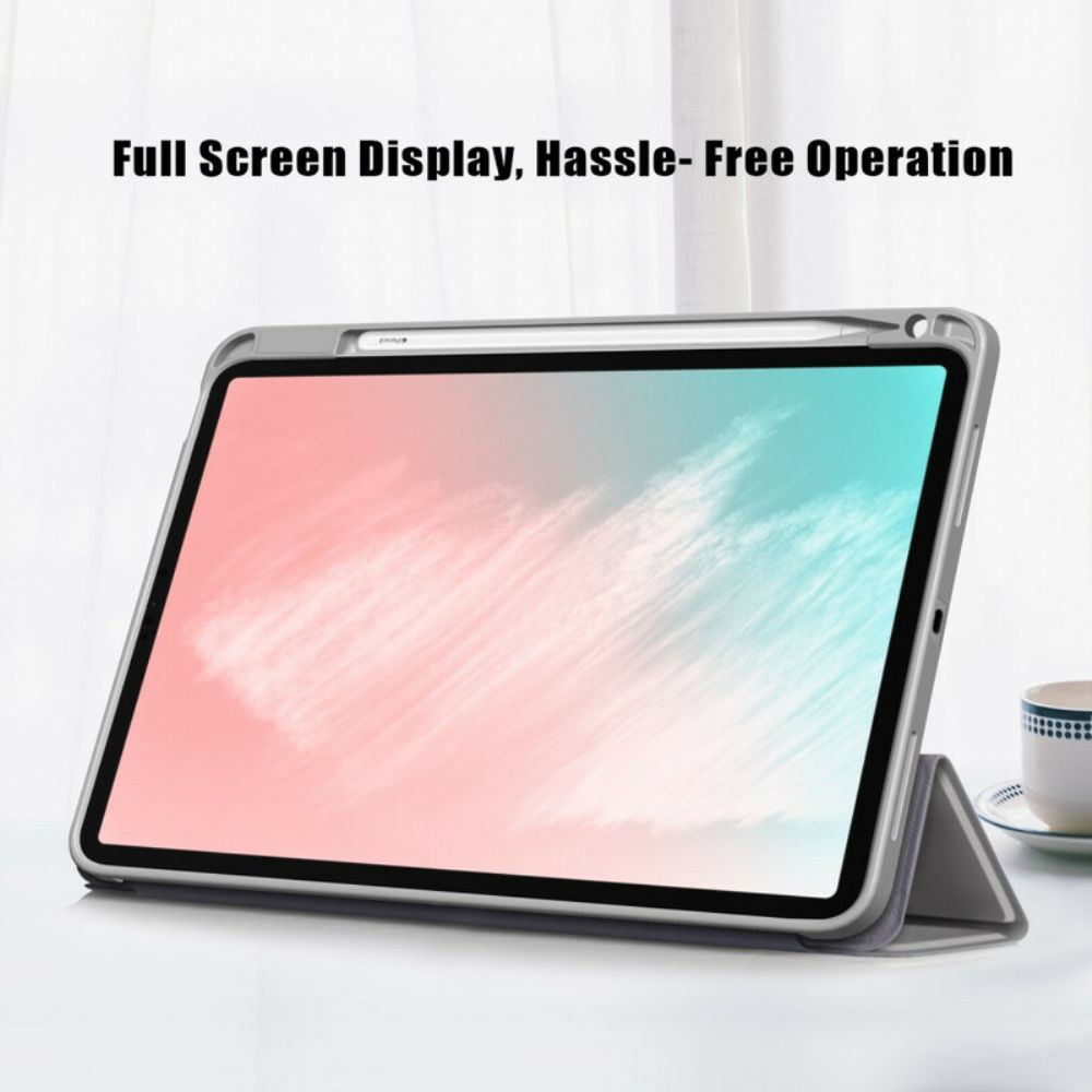 Schutzhülle Für iPad Air (2024) Stifthalter Aus Litschi-kunstleder