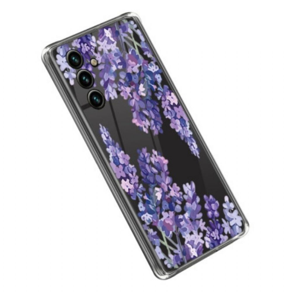 Handyhülle Für Samsung Galaxy A14 / A14 5G Nahtlose Lila Blumen
