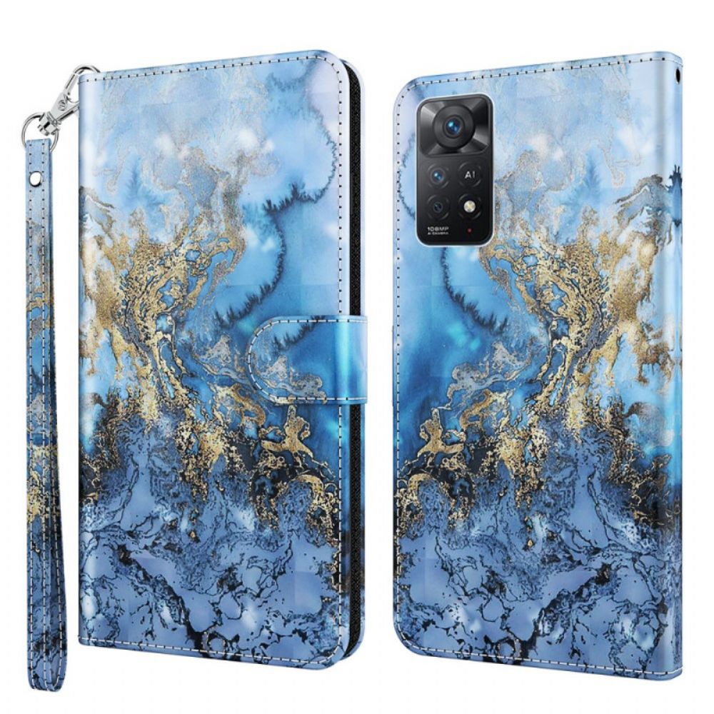Flip Case Für Xiaomi Redmi Note 11 Pro 4G / 5G Marmordesign Mit Lanyard