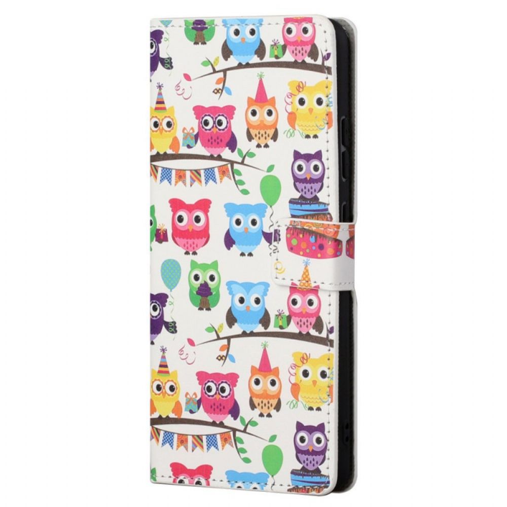Flip Case Für Xiaomi Redmi Note 11 Pro 4G / 5G Mehrere Eulen