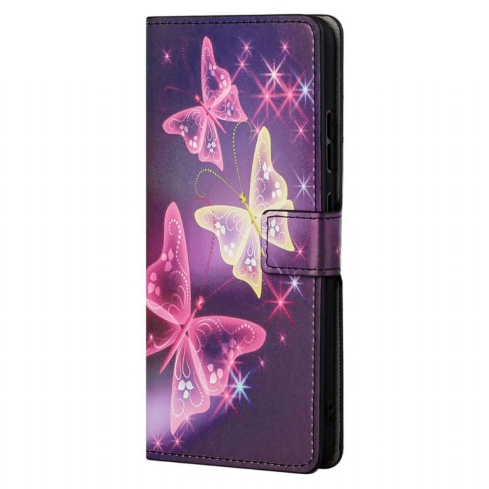 Flip Case Für Xiaomi Redmi Note 11 Pro 4G / 5G Schmetterlinge Und Blumen