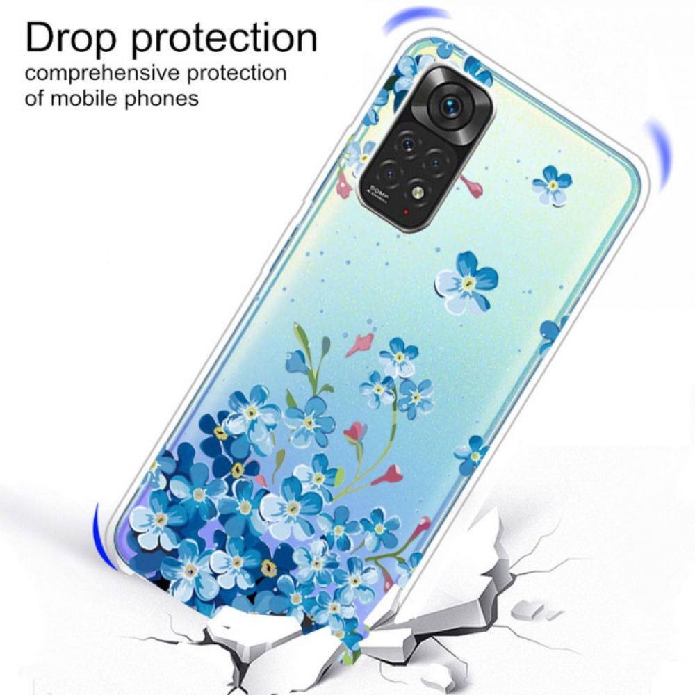 Handyhülle Für Xiaomi Redmi Note 11 Pro 4G / 5G Blauer Blumenstrauß