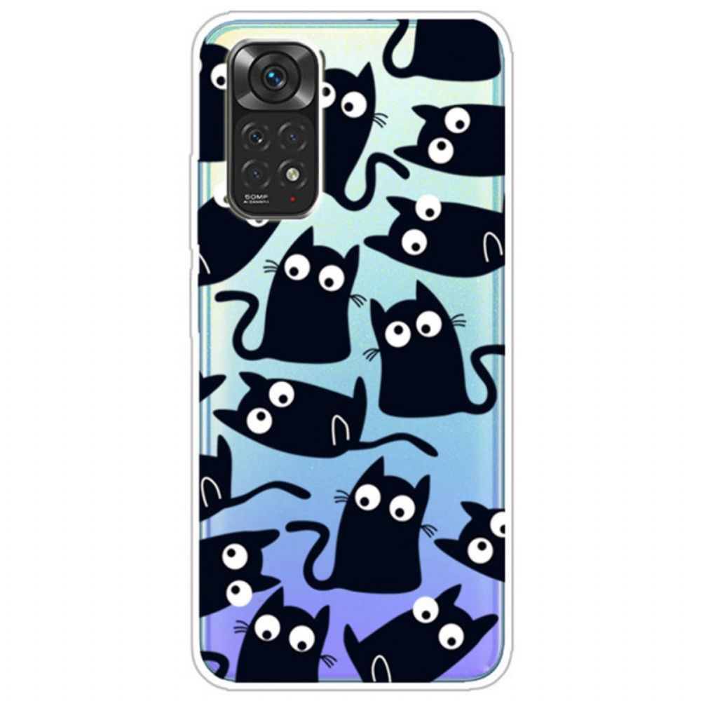 Handyhülle Für Xiaomi Redmi Note 11 Pro 4G / 5G Mehrere Schwarze Katzen