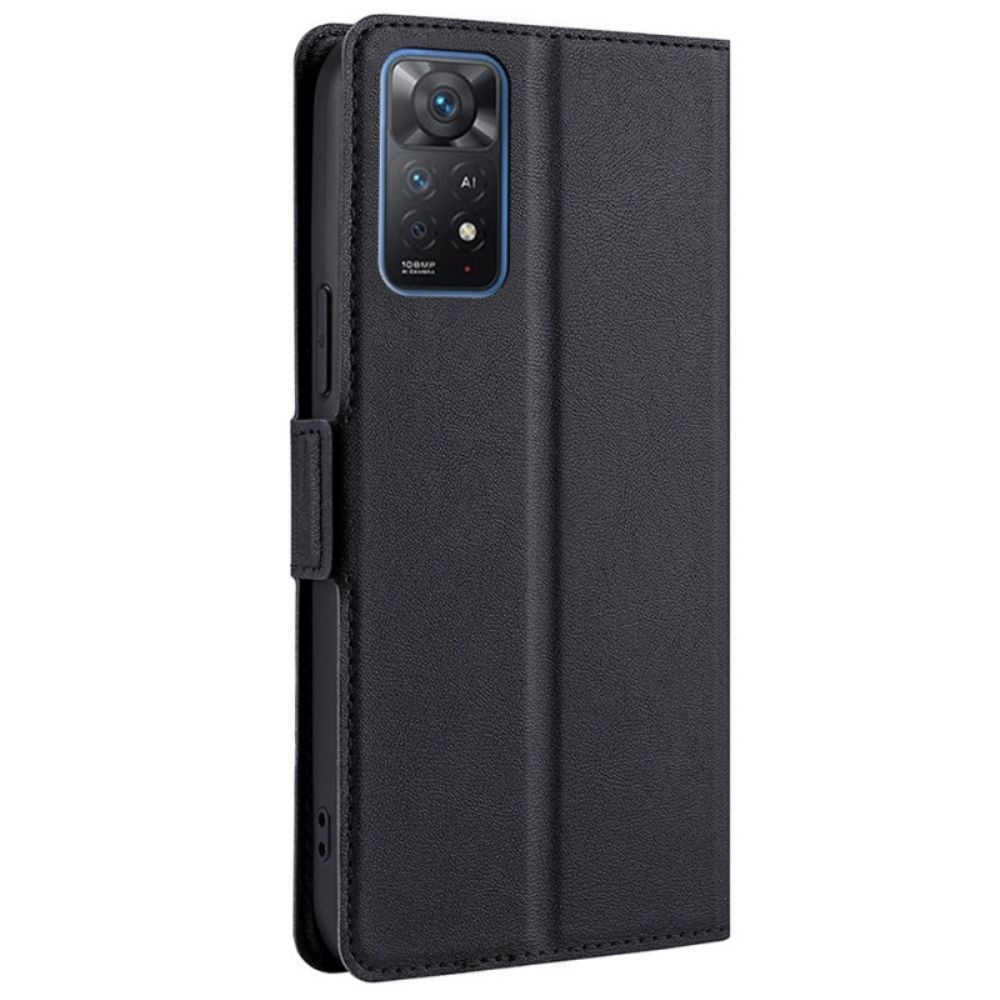 Lederhüllen Für Xiaomi Redmi Note 11 Pro 4G / 5G Flip Case Doppelte Neue Farbklappe