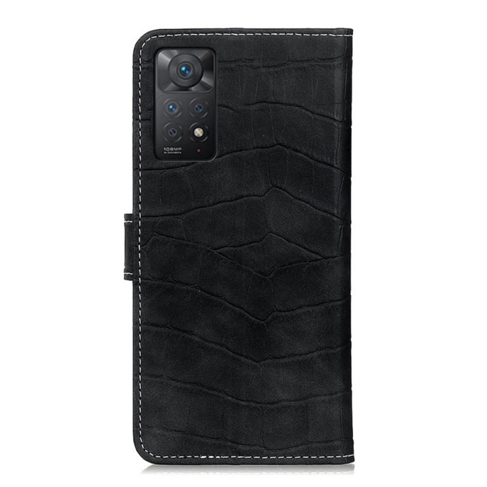 Lederhüllen Für Xiaomi Redmi Note 11 Pro 4G / 5G Krokodilkraft