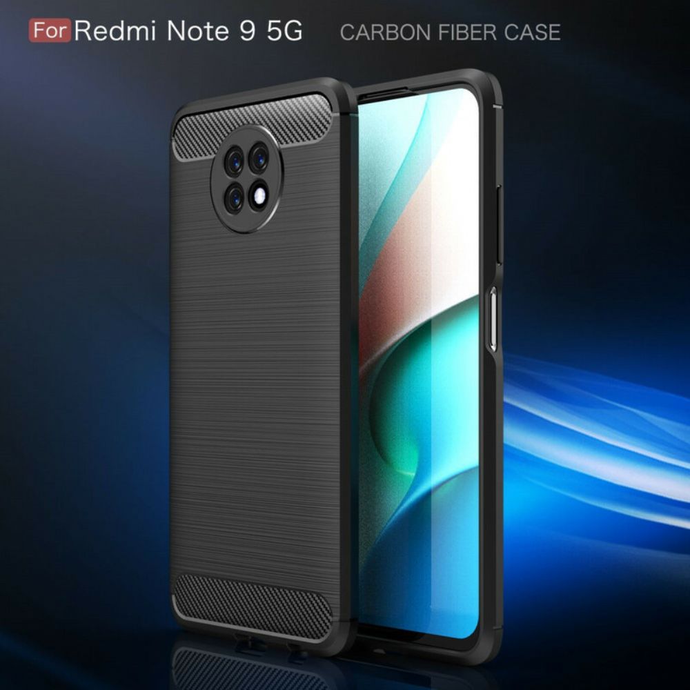 Handyhülle Für Xiaomi Redmi Note 9 5G / 9T 5G Gebürstete Kohlefaser