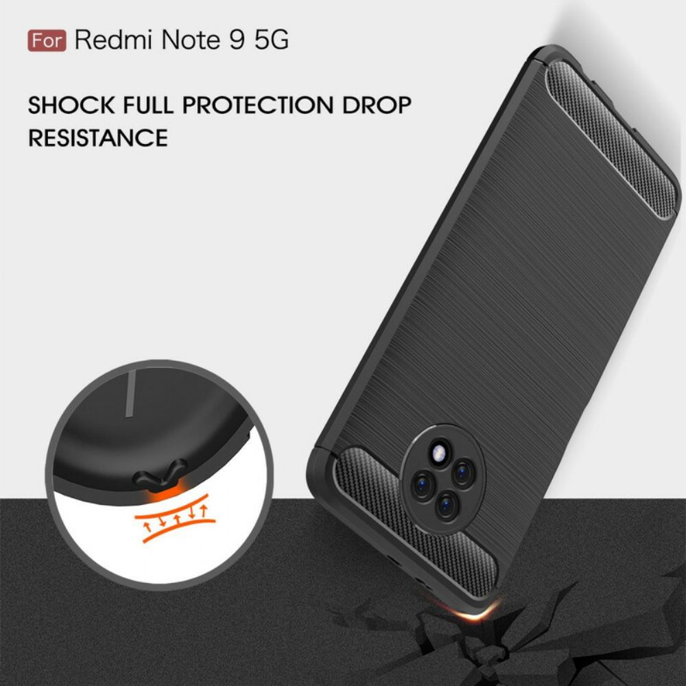 Handyhülle Für Xiaomi Redmi Note 9 5G / 9T 5G Gebürstete Kohlefaser