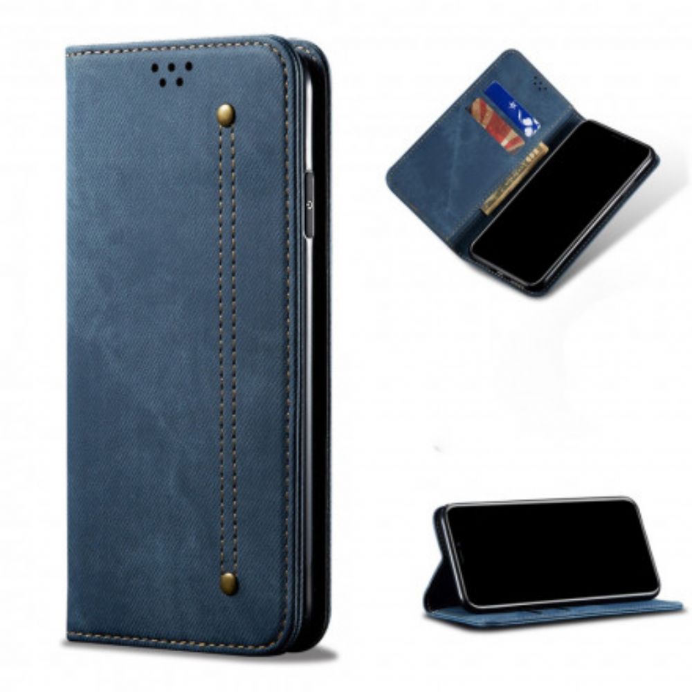 Schutzhülle Für Xiaomi Redmi Note 9 5G / 9T 5G Flip Case Jeansstoff