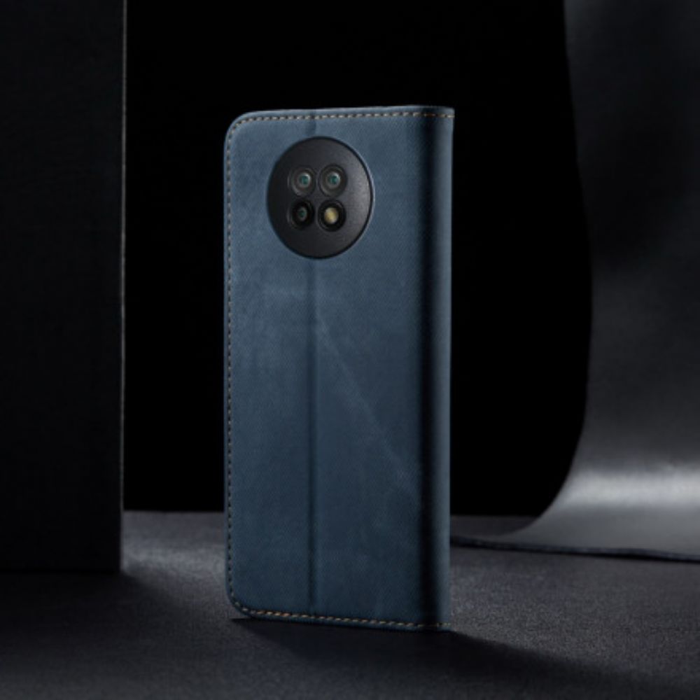 Schutzhülle Für Xiaomi Redmi Note 9 5G / 9T 5G Flip Case Jeansstoff