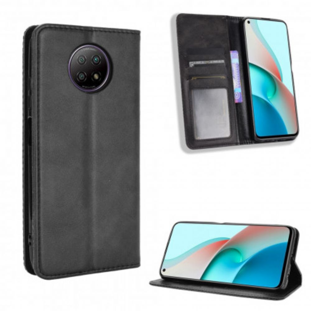 Schutzhülle Für Xiaomi Redmi Note 9 5G / 9T 5G Flip Case Stilisierter Ledereffekt