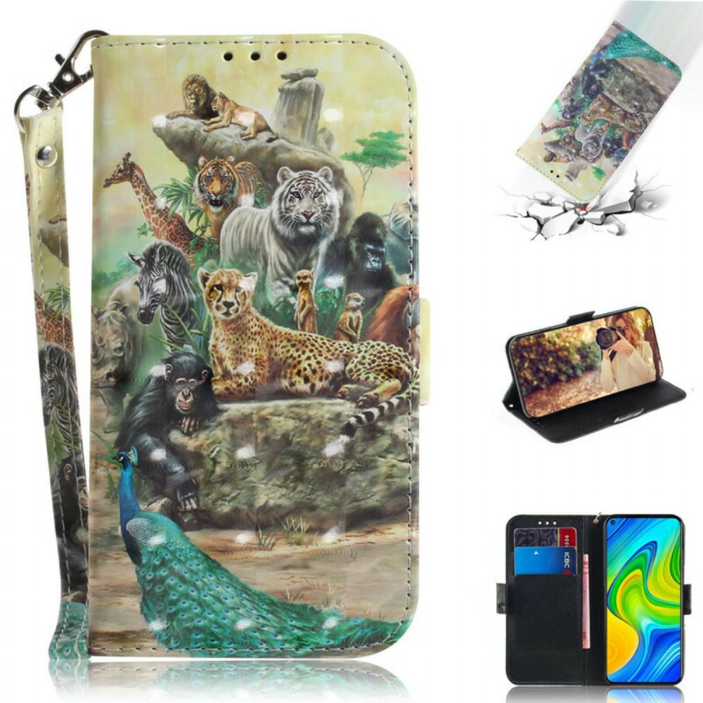 Flip Case Für Xiaomi Redmi Note 9 Mit Kordel Tanga-safaritiere
