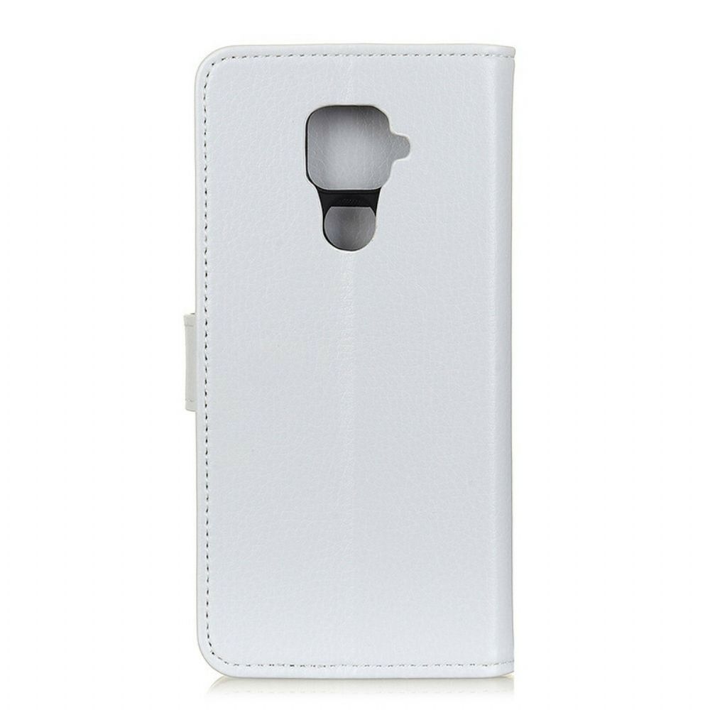 Flip Case Für Xiaomi Redmi Note 9 Nähte In Litschileder-optik