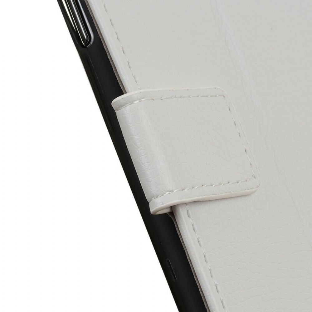 Flip Case Für Xiaomi Redmi Note 9 Nähte In Litschileder-optik