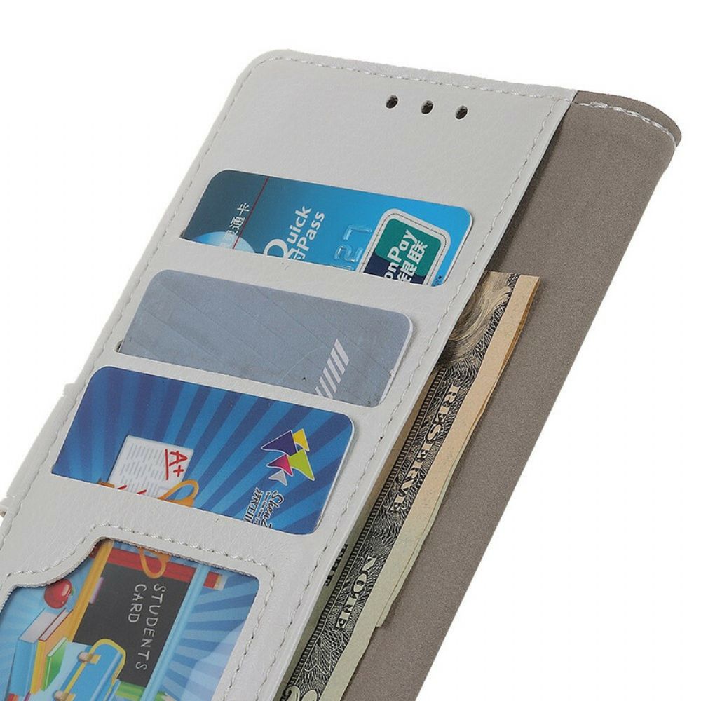 Flip Case Für Xiaomi Redmi Note 9 Nähte In Litschileder-optik