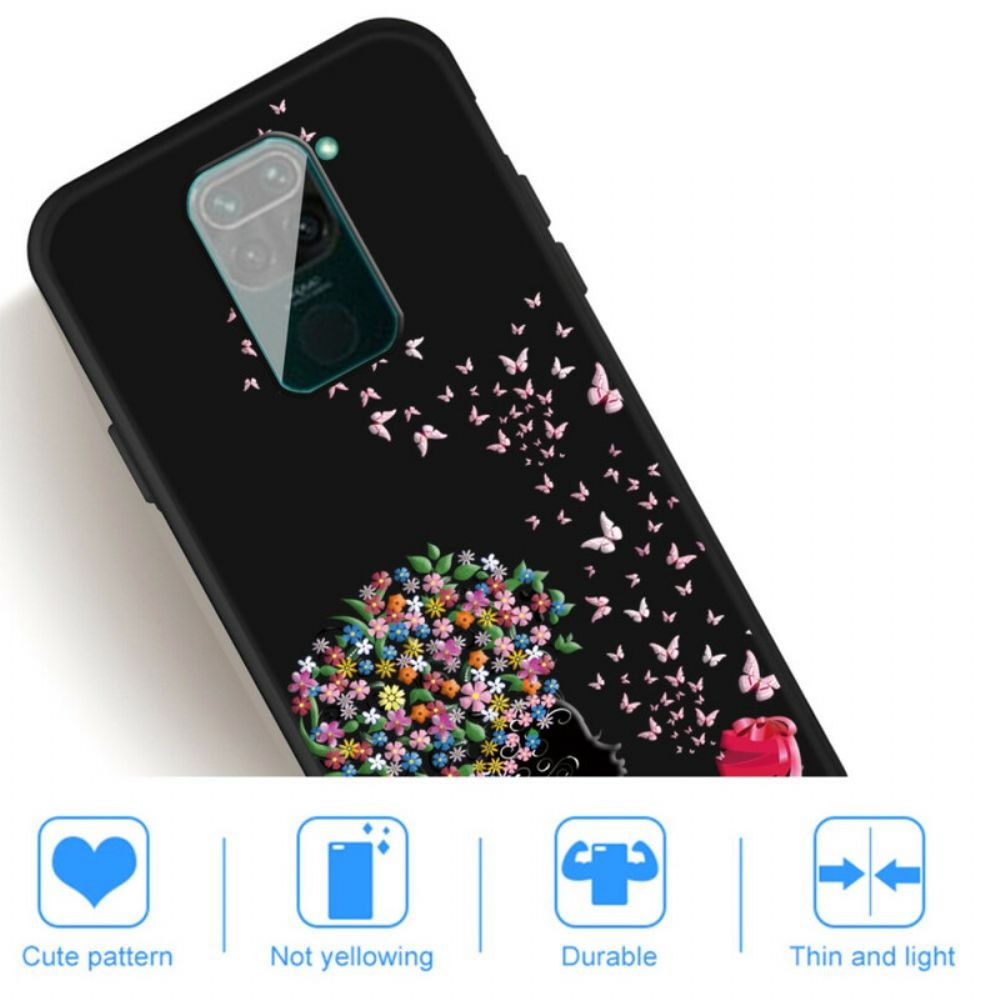 Handyhülle Für Xiaomi Redmi Note 9 Frau Mit Blütenkopf