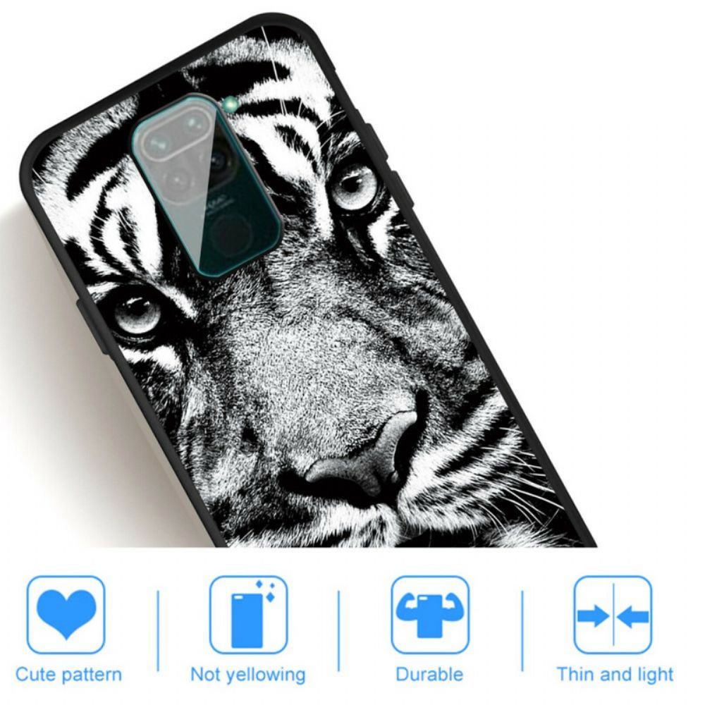 Hülle Für Xiaomi Redmi Note 9 Schwarzer Und Weißer Tiger