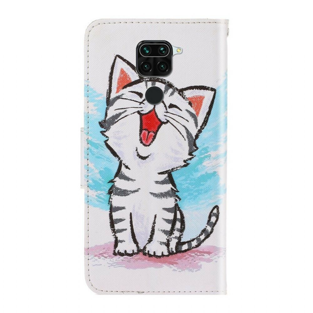Lederhüllen Für Xiaomi Redmi Note 9 Mit Kordel Tanga-kätzchen
