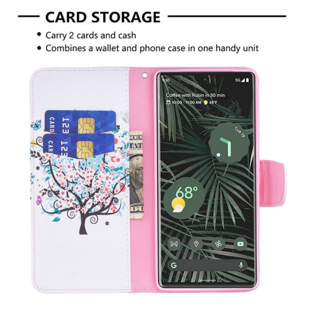Flip Case Für Google Pixel 6 Pro Blumiger Baum
