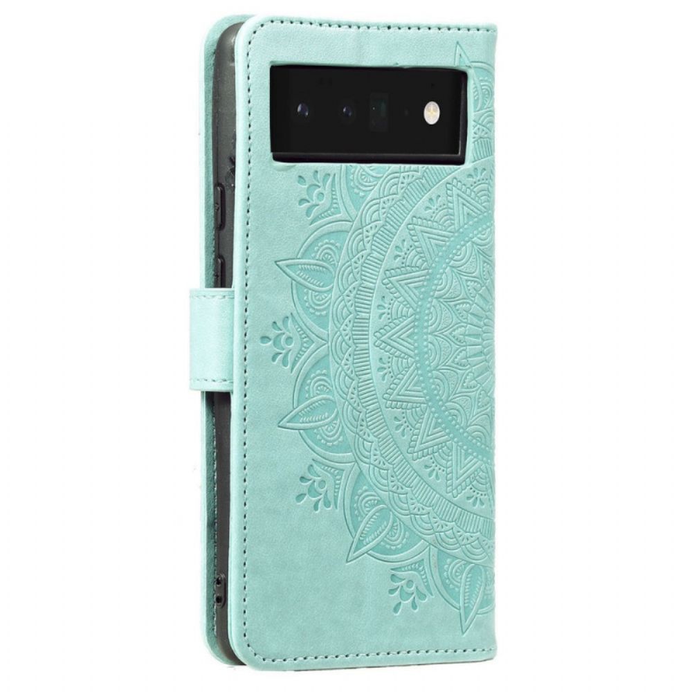 Flip Case Für Google Pixel 6 Pro Sonnen-mandala