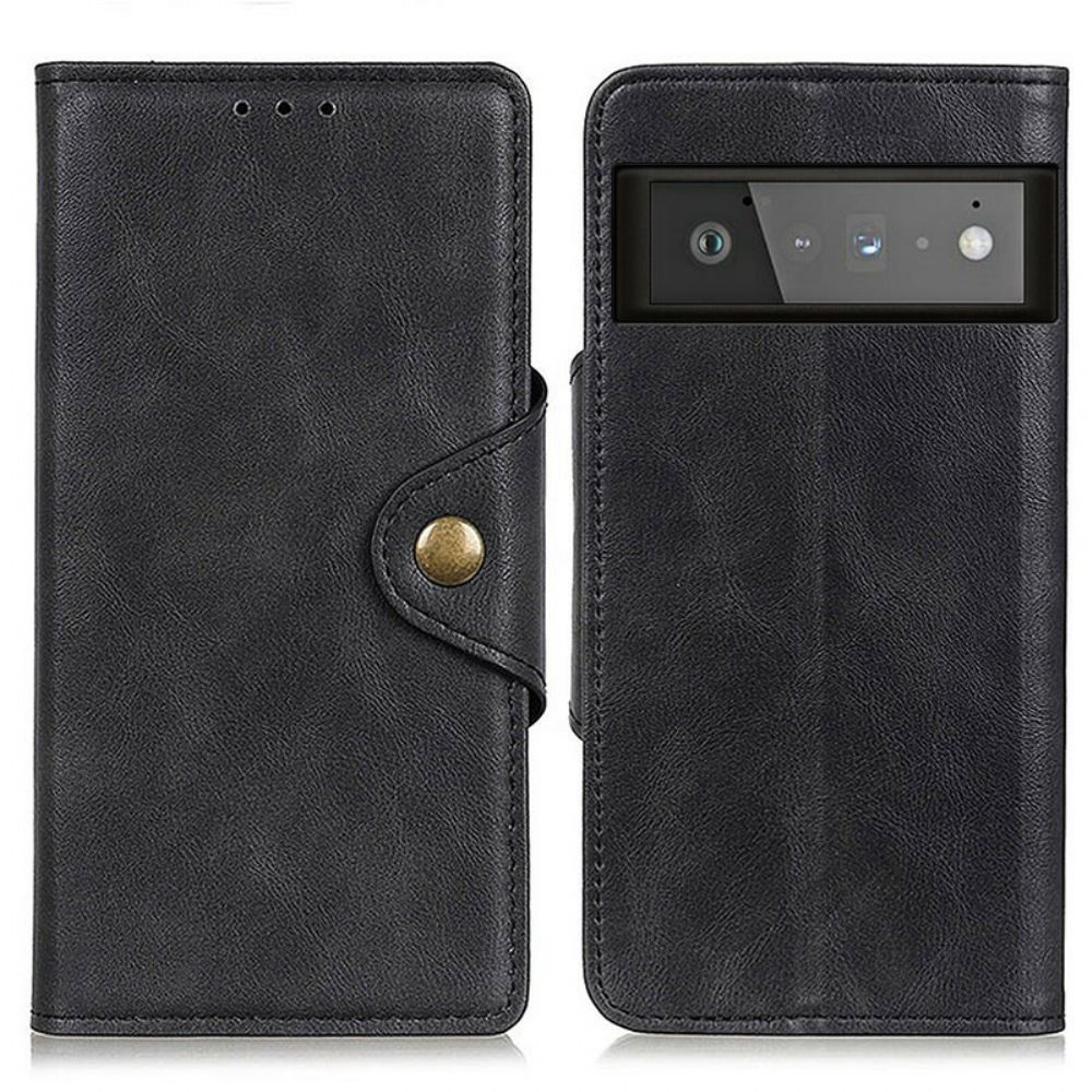 Lederhüllen Für Google Pixel 6 Pro Kunstlederknopf
