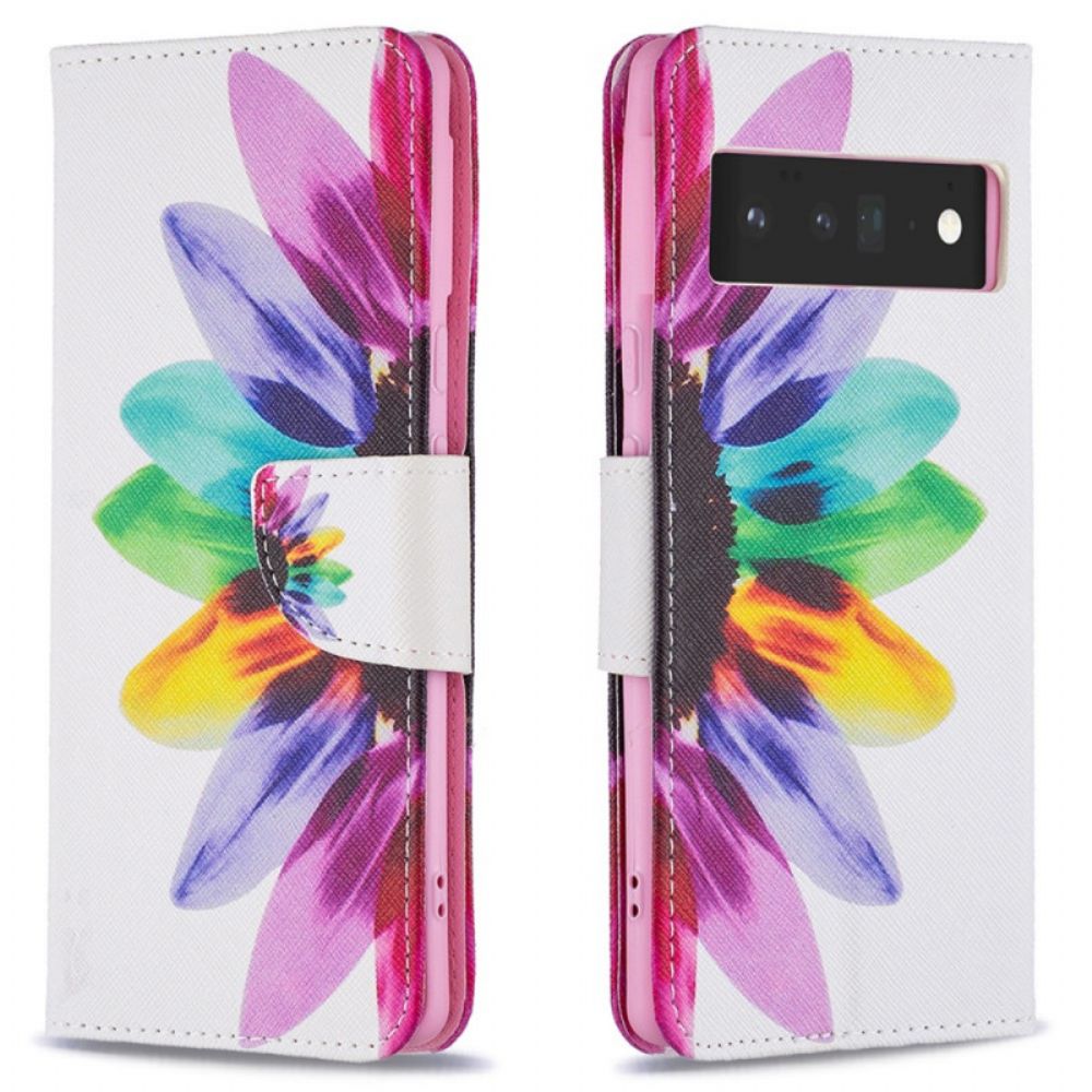 Schutzhülle Für Google Pixel 6 Pro Flip Case Aquarell Blume