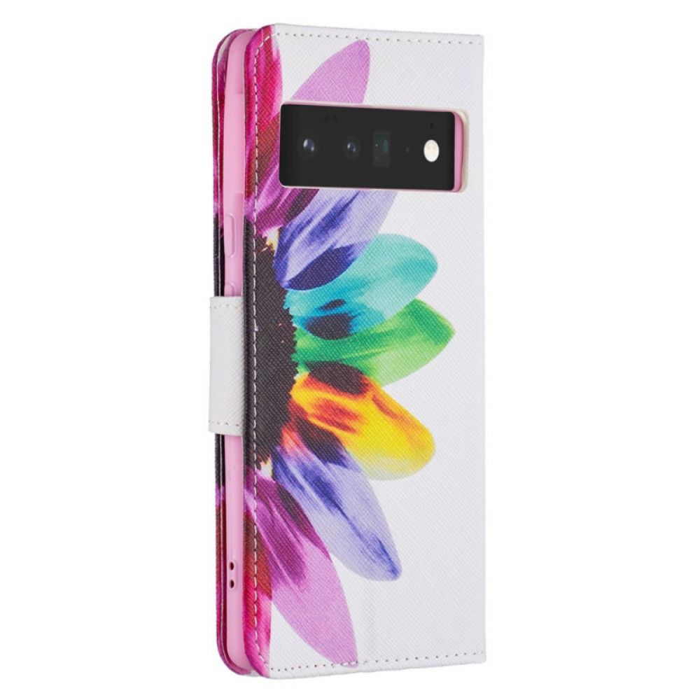Schutzhülle Für Google Pixel 6 Pro Flip Case Aquarell Blume