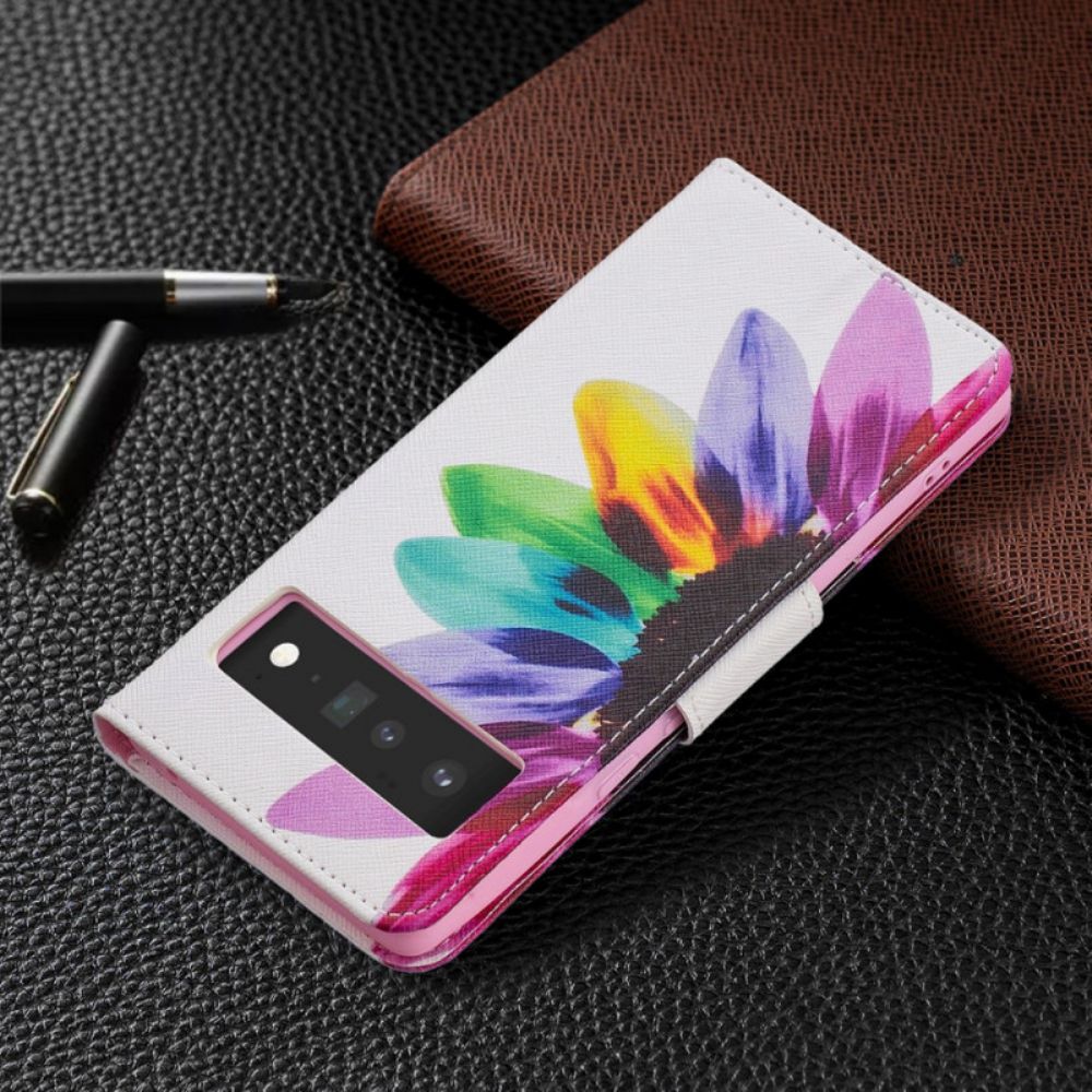 Schutzhülle Für Google Pixel 6 Pro Flip Case Aquarell Blume