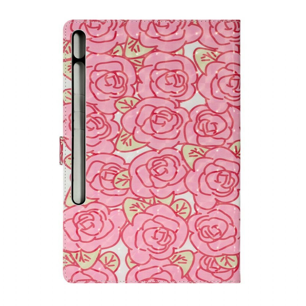 Flip Case Für Samsung Galaxy Tab S7 Plus / Tab S8 Plus Blumen
