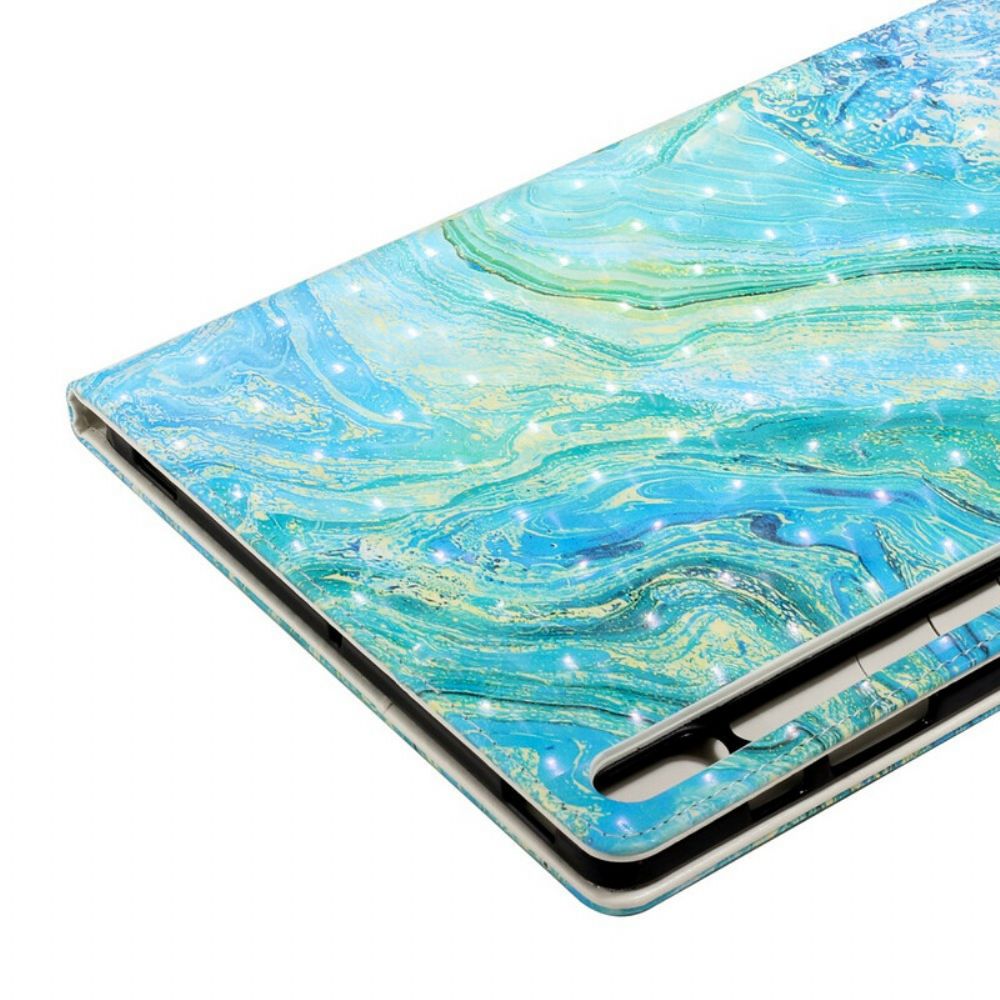 Lederhüllen Für Samsung Galaxy Tab S7 Plus / Tab S8 Plus Grüne Welle