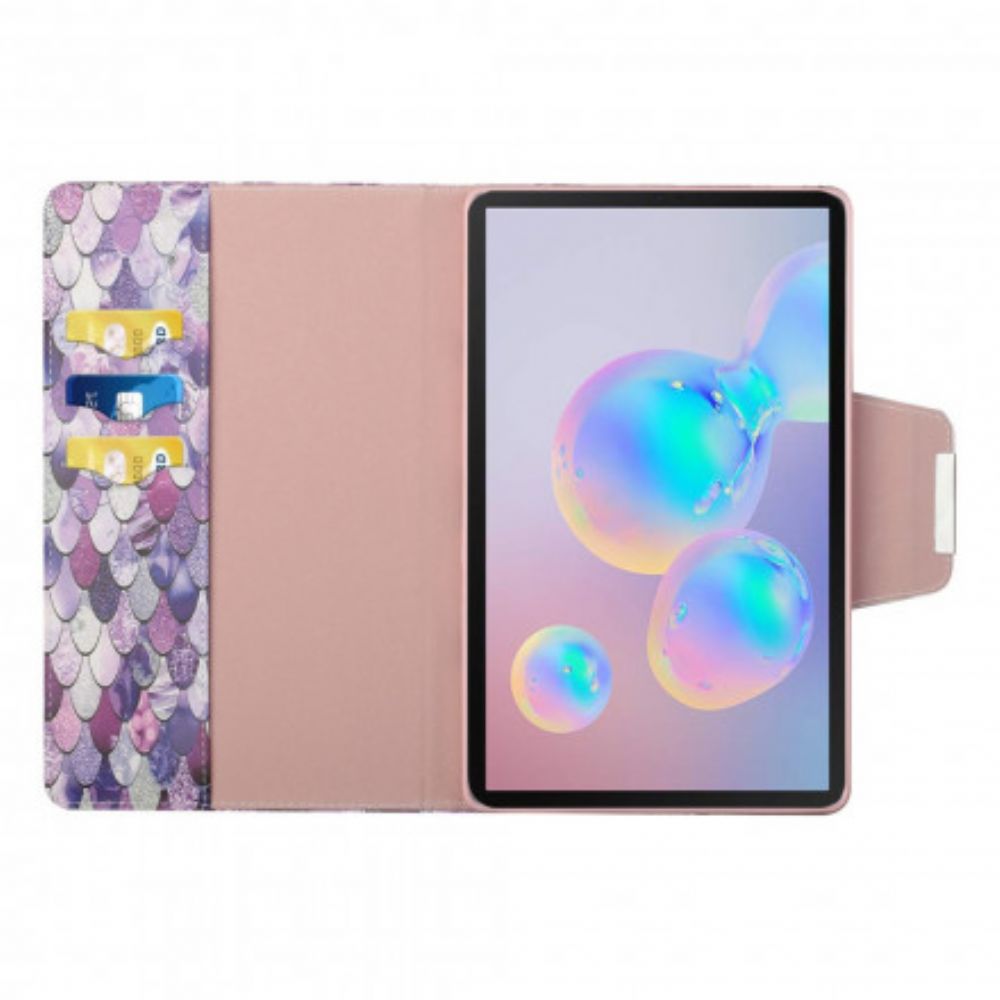Lederhüllen Für Samsung Galaxy Tab S7 Plus / Tab S8 Plus Lila Schuppen