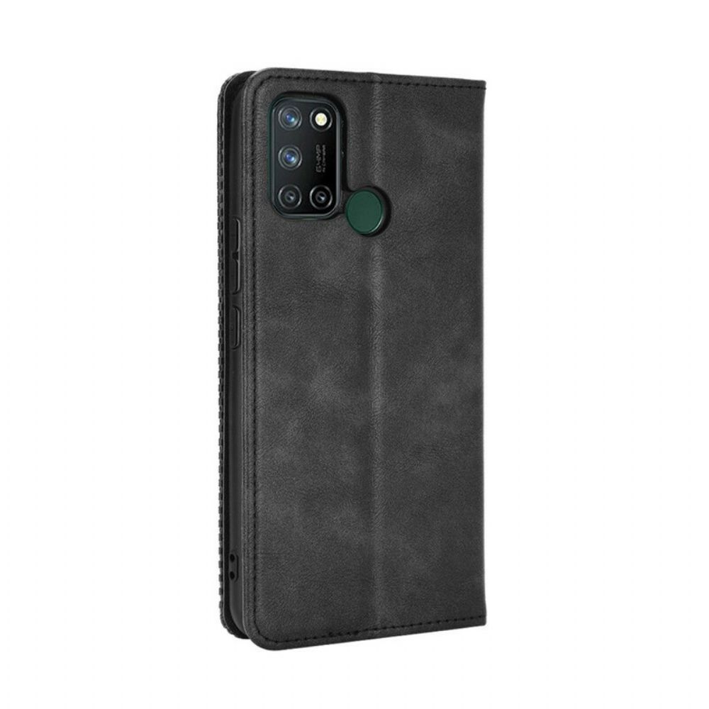 Schutzhülle Für Realme 7i Flip Case Stilisierter Vintage-ledereffekt
