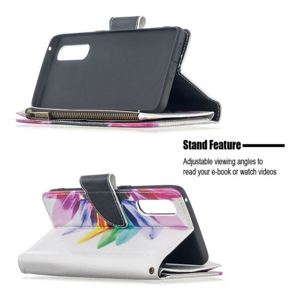 Flip Case Für Oppo Find X2 Neo Blumentasche Mit Reißverschluss
