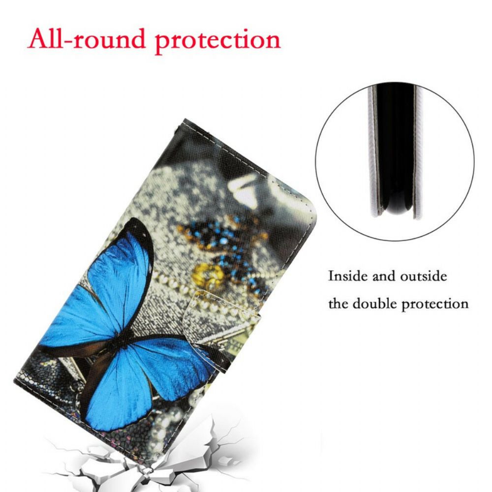Flip Case Für Samsung Galaxy Note 20 Ultra Mit Kordel Schmetterlingsbandvariationen