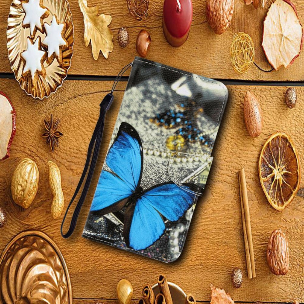 Flip Case Für Samsung Galaxy Note 20 Ultra Mit Kordel Schmetterlingsbandvariationen