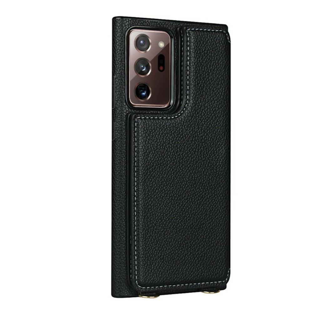 Hülle Für Samsung Galaxy Note 20 Ultra Kartenetui Aus Litschi-leder