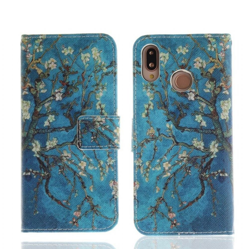 Flip Case Für Huawei P20 Lite Premium Blütenbaum