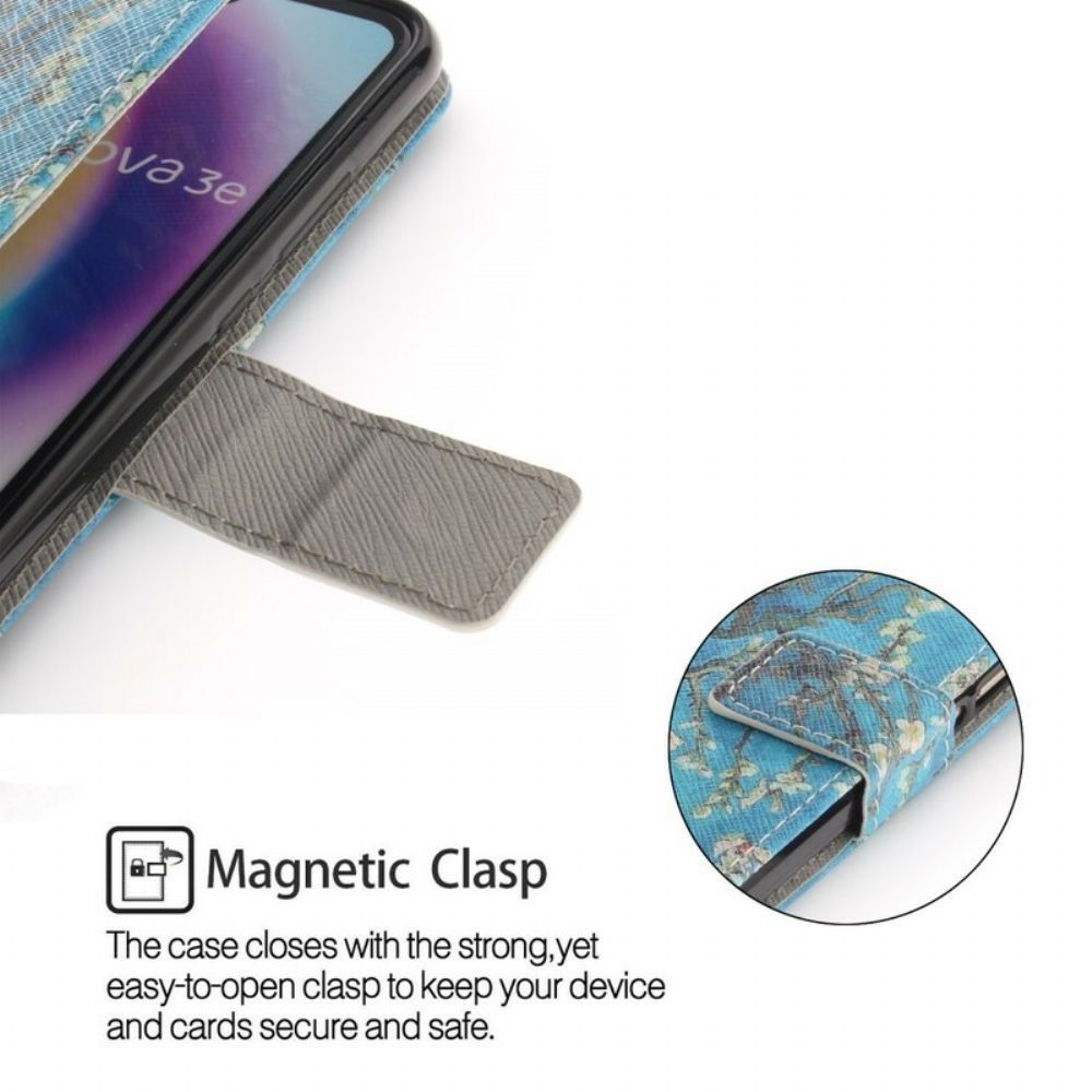 Flip Case Für Huawei P20 Lite Premium Blütenbaum