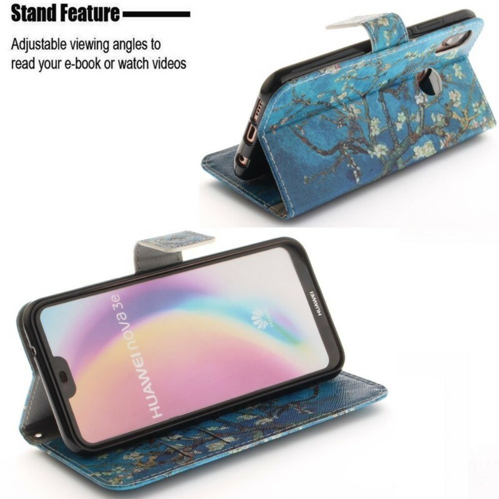 Flip Case Für Huawei P20 Lite Premium Blütenbaum