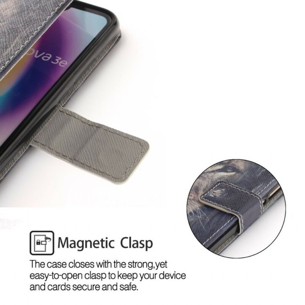 Flip Case Für Huawei P20 Lite Träumender Löwe