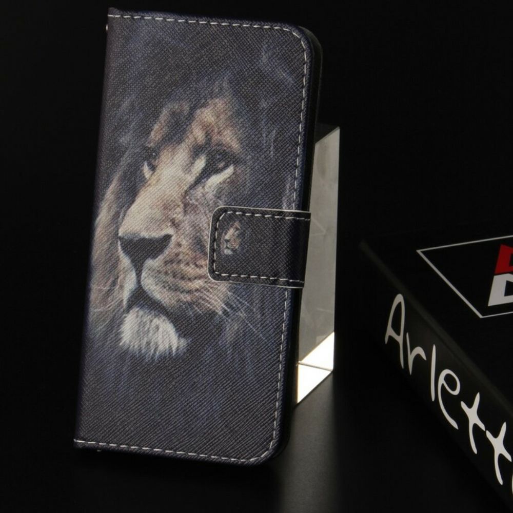 Flip Case Für Huawei P20 Lite Träumender Löwe