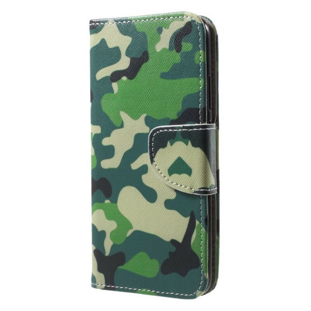 Lederhüllen Für Huawei P20 Lite Militärische Tarnung