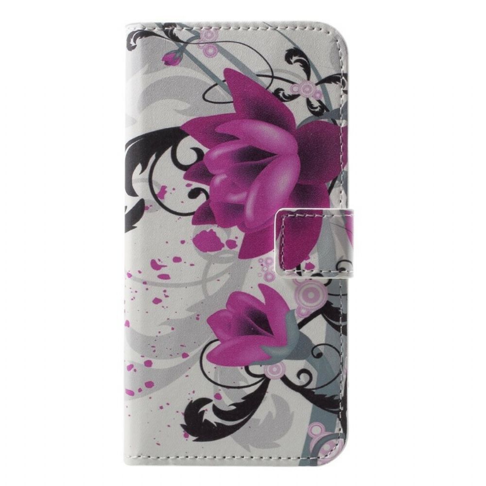 Lederhüllen Für Huawei P20 Lite Tropische Blumen