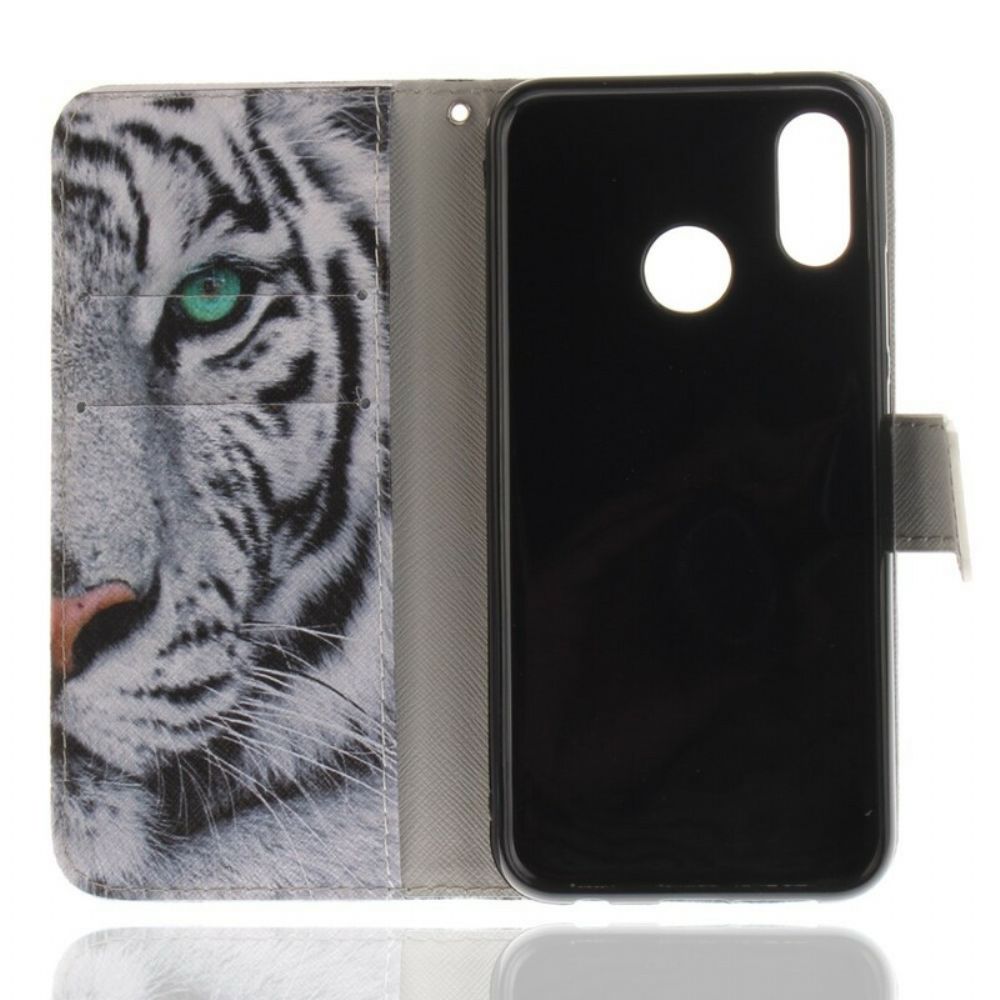 Lederhüllen Für Huawei P20 Lite Weißer Tiger