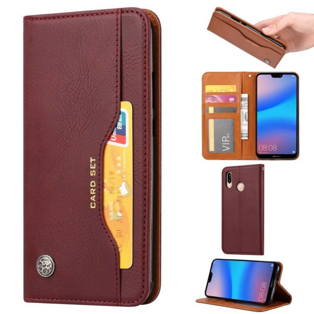 Schutzhülle Für Huawei P20 Lite Flip Case Kartenetui Aus Kunstleder