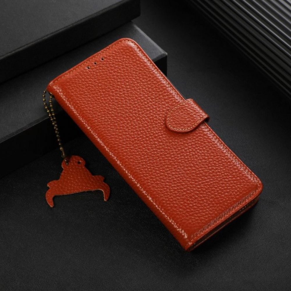 Flip Case Für OnePlus Nord CE 3 Lite 5G Echtes Litschi-rfid-leder