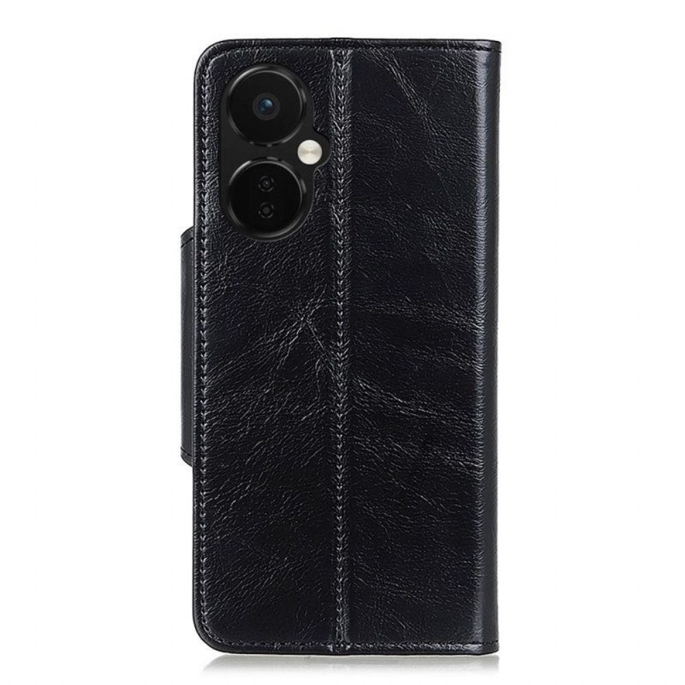 Flip Case Für OnePlus Nord CE 3 Lite 5G Khazneh-knopf Aus Lacklederimitat
